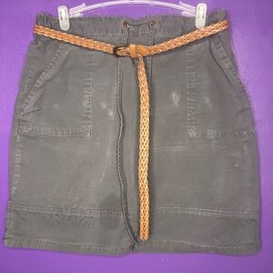 Dip Size XS Grey Form Fitted Skirt + Size Small Brown Braided Belt